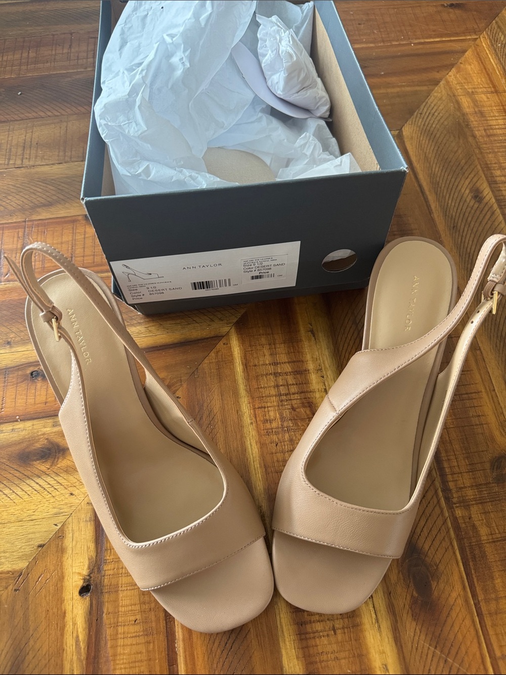 Brand New Ann Taylor Desert Sand Slingback Sandals - Open Toe